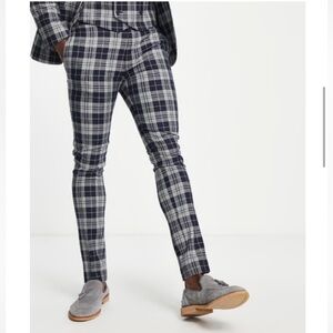Check Supper Skinny Suit Pants